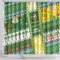Pitcairn Islands Christmas Shower Curtain Festive Beach Vibes - Polynesian Pride