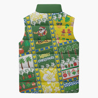 Pitcairn Islands Christmas Sleeveless Puffer Jacket Festive Beach Vibes - Polynesian Pride