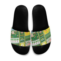 Pitcairn Islands Christmas Slide Sandals Festive Beach Vibes - Polynesian Pride