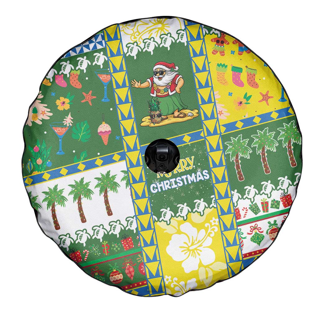 Pitcairn Islands Christmas Spare Tire Cover Festive Beach Vibes - Polynesian Pride