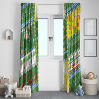 Pitcairn Islands Christmas Window Curtain Festive Beach Vibes - Polynesian Pride