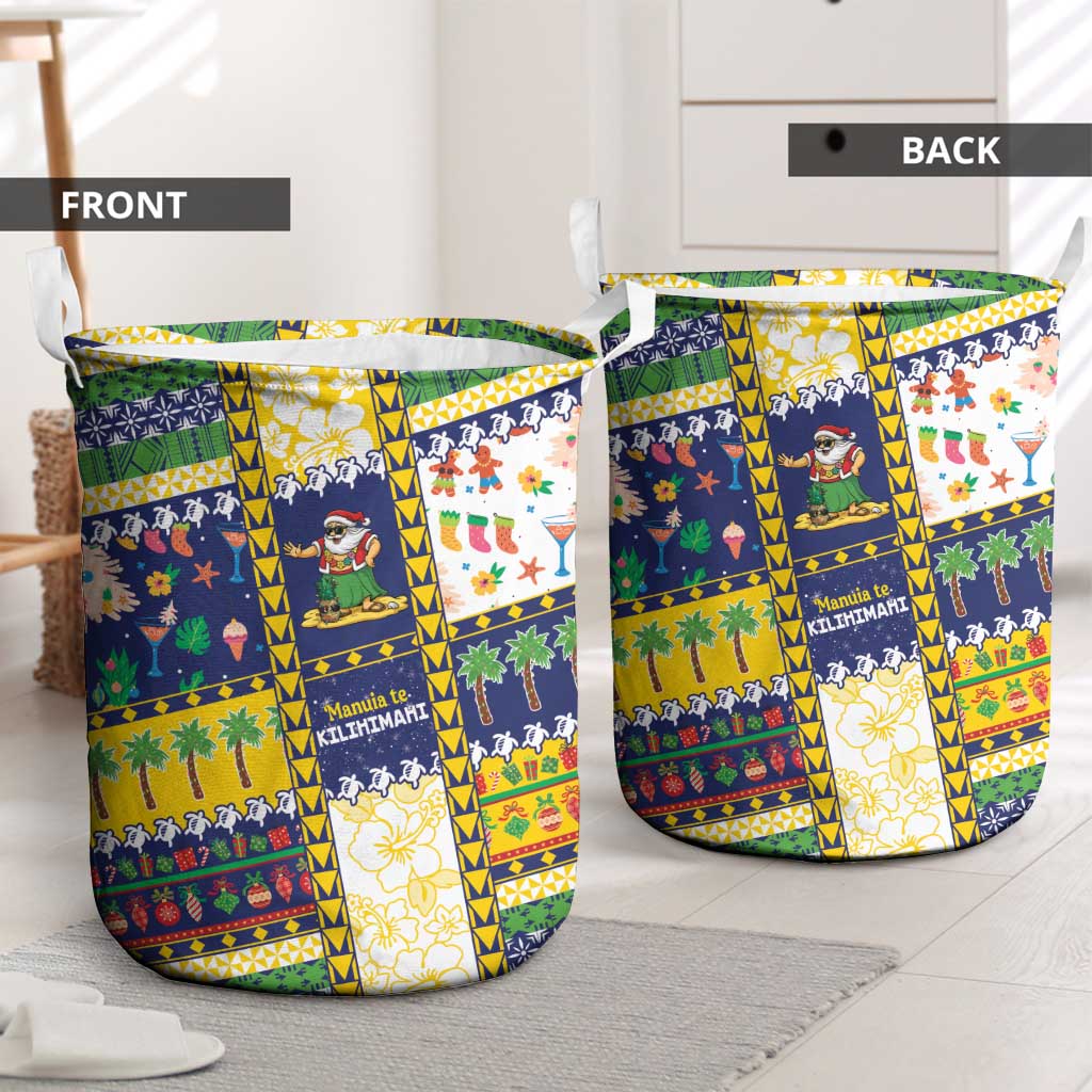 Tokelau Christmas Laundry Basket Festive Beach Vibes - Polynesian Pride