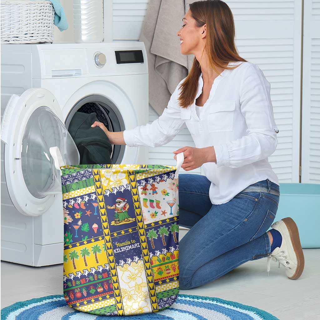 Tokelau Christmas Laundry Basket Festive Beach Vibes - Polynesian Pride