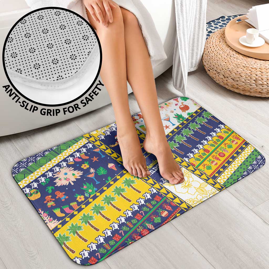 Tokelau Christmas Bathroom Set Festive Beach Vibes - Polynesian Pride