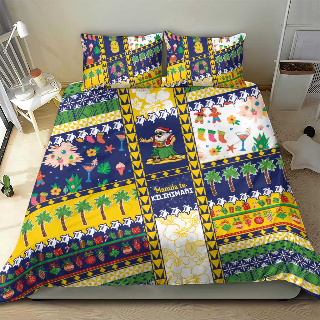 Tokelau Christmas Bedding Set Festive Beach Vibes - Polynesian Pride
