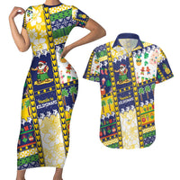 Tokelau Christmas Couples Matching Short Sleeve Bodycon Dress and Hawaiian Shirt Festive Beach Vibes - Polynesian Pride