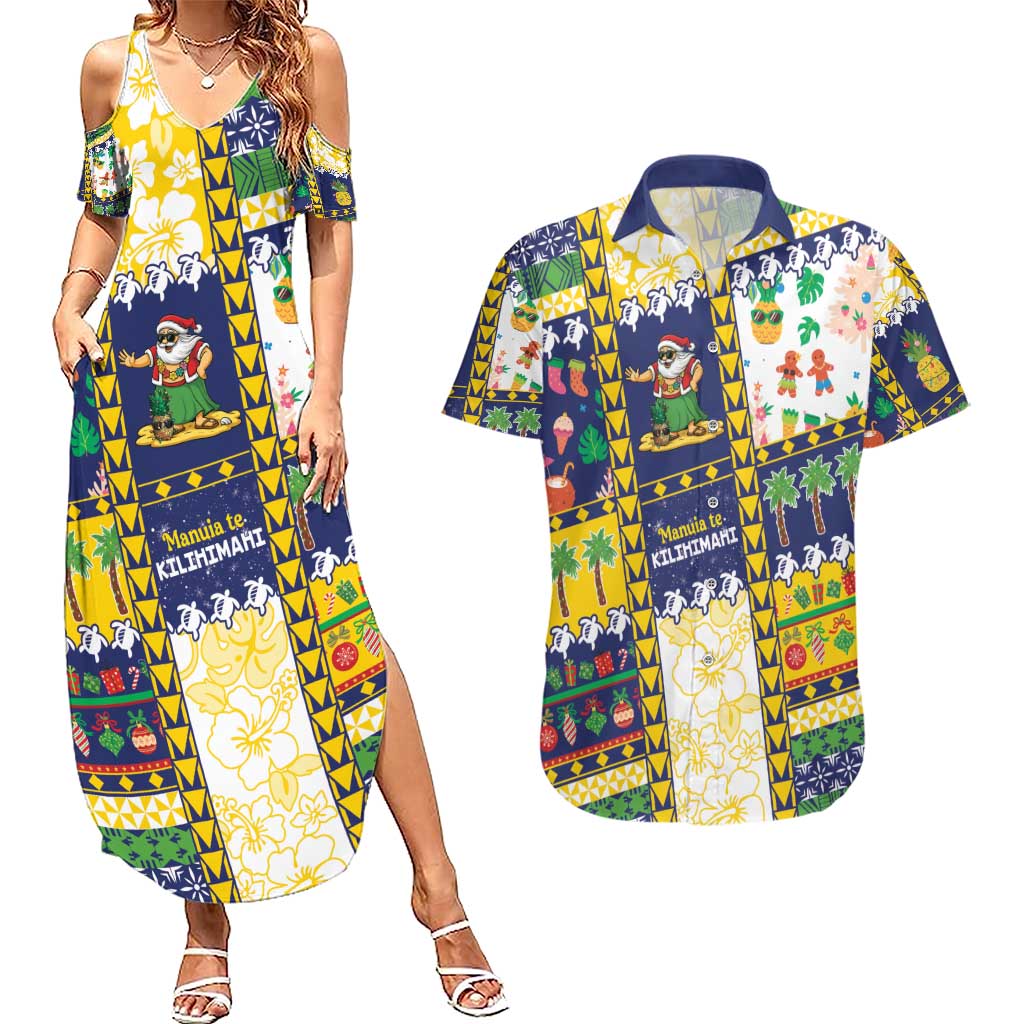 Tokelau Christmas Couples Matching Summer Maxi Dress and Hawaiian Shirt Festive Beach Vibes - Polynesian Pride