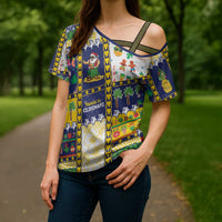 Tokelau Christmas Cross Shoulder Shirt Festive Beach Vibes - Polynesian Pride