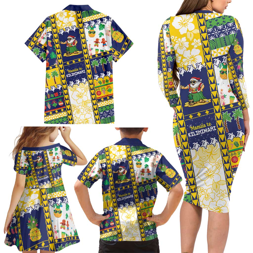 Tokelau Christmas Family Matching Long Sleeve Bodycon Dress and Hawaiian Shirt Festive Beach Vibes - Polynesian Pride