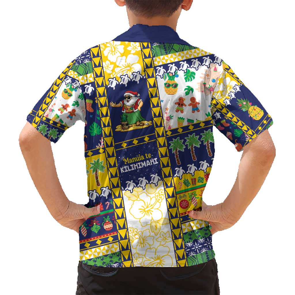 Tokelau Christmas Family Matching Off Shoulder Short Dress and Hawaiian Shirt Festive Beach Vibes - Polynesian Pride