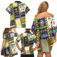 Tokelau Christmas Family Matching Off Shoulder Short Dress and Hawaiian Shirt Festive Beach Vibes - Polynesian Pride