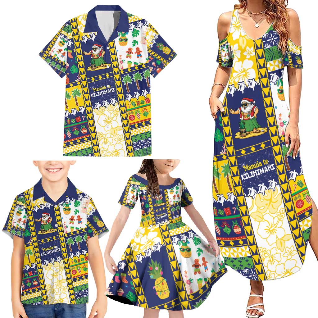 Tokelau Christmas Family Matching Summer Maxi Dress and Hawaiian Shirt Festive Beach Vibes - Polynesian Pride