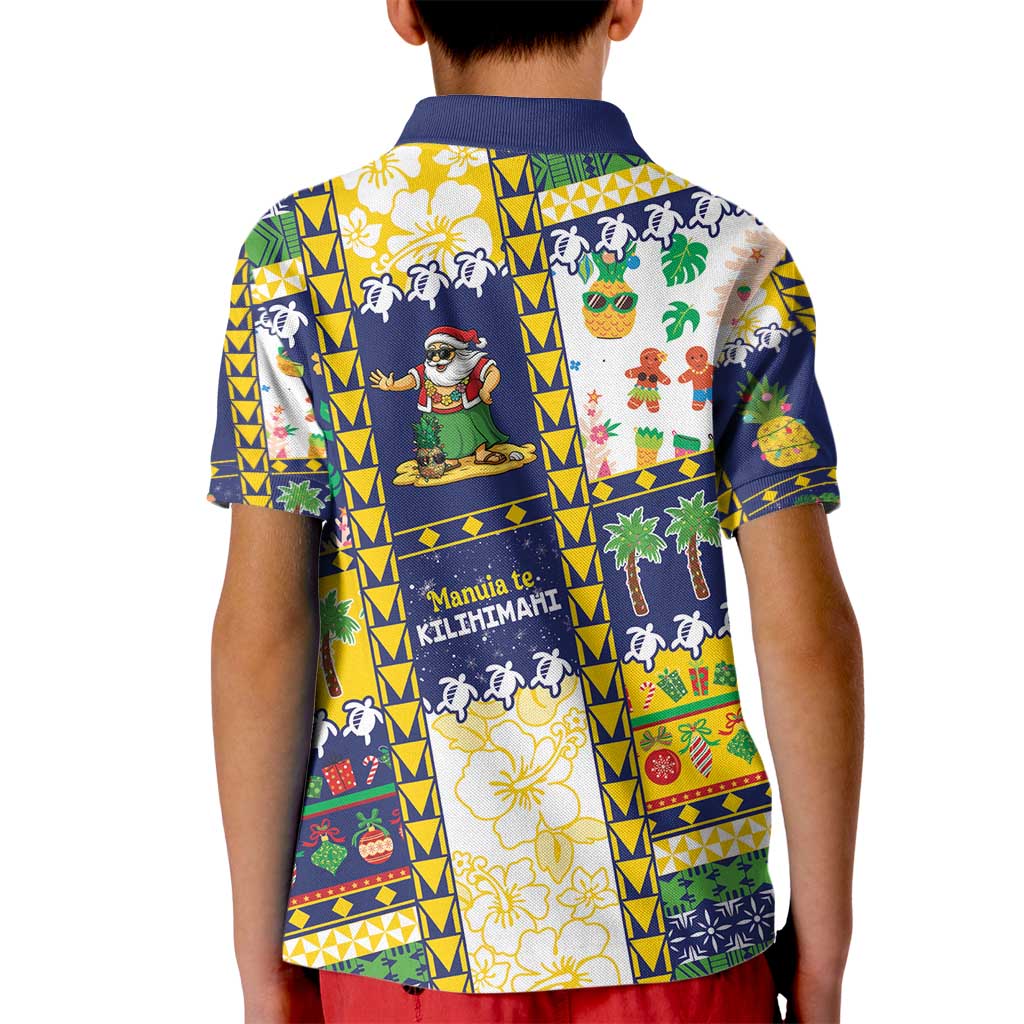 Tokelau Christmas Kid Polo Shirt Festive Beach Vibes - Polynesian Pride