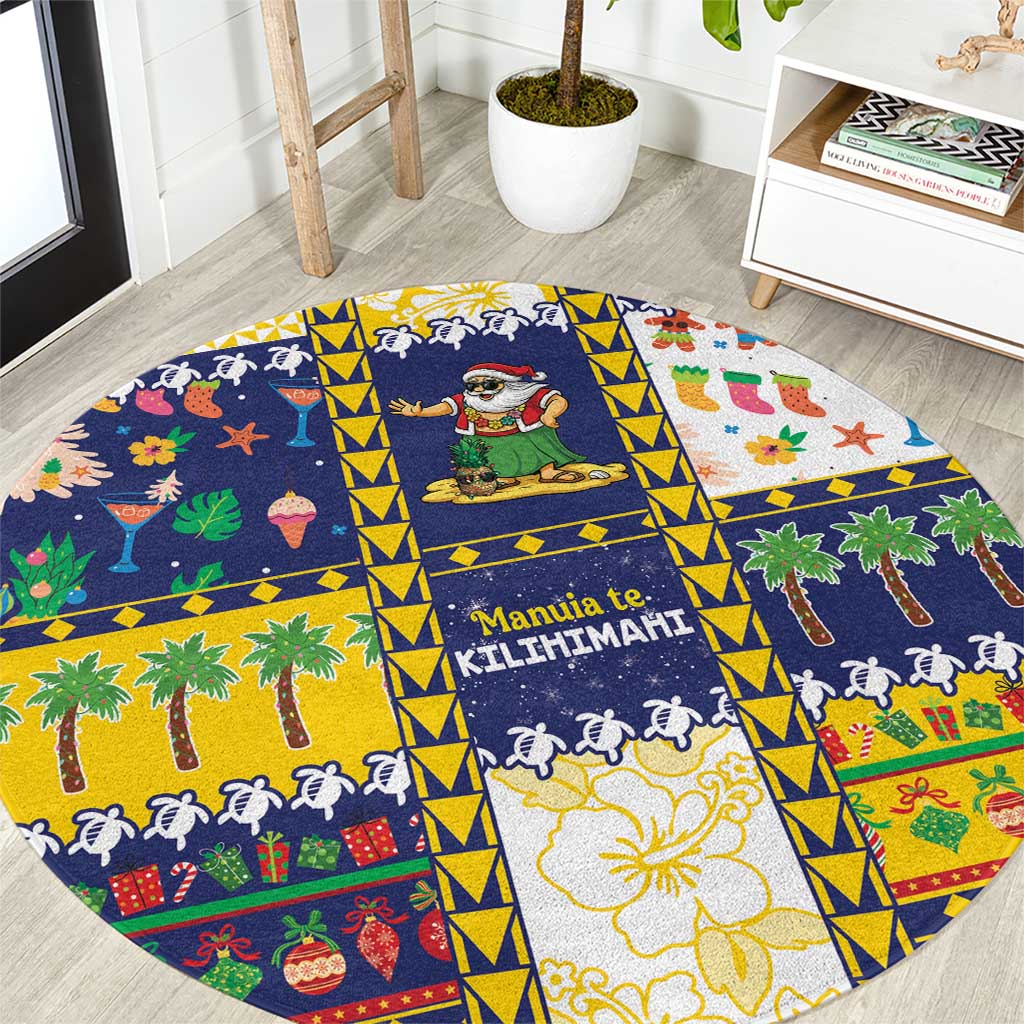 Tokelau Christmas Round Carpet Festive Beach Vibes - Polynesian Pride