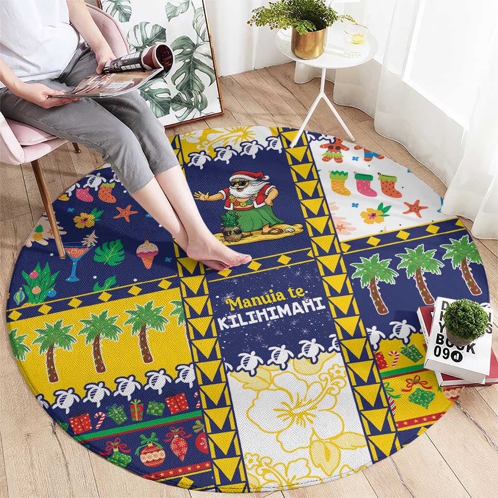 Tokelau Christmas Round Carpet Festive Beach Vibes - Polynesian Pride