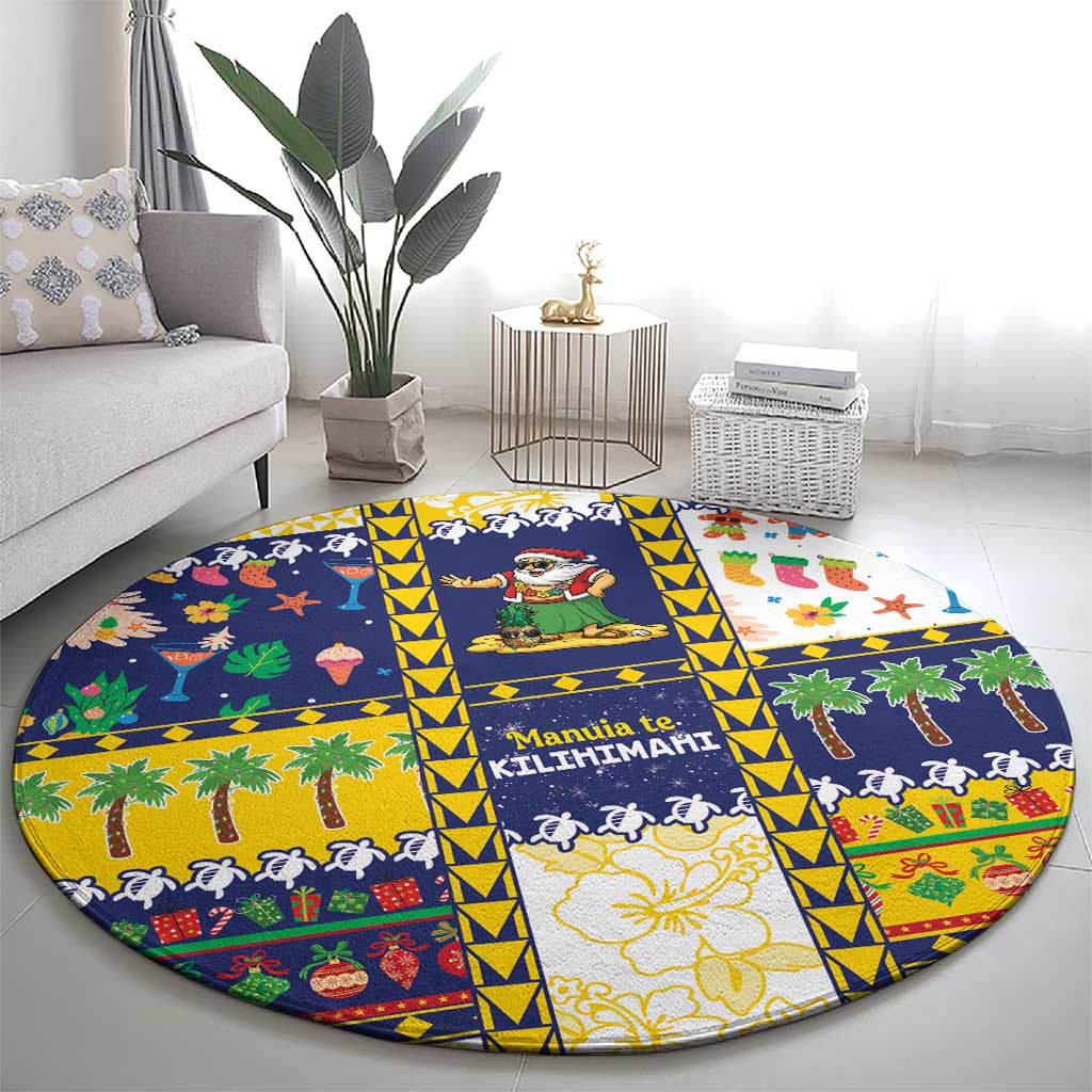 Tokelau Christmas Round Carpet Festive Beach Vibes - Polynesian Pride