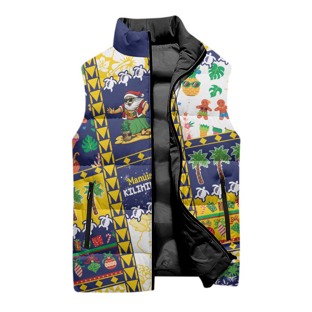 Tokelau Christmas Sleeveless Puffer Jacket Festive Beach Vibes - Polynesian Pride