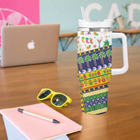 Tokelau Christmas Tumbler With Handle Festive Beach Vibes - Polynesian Pride