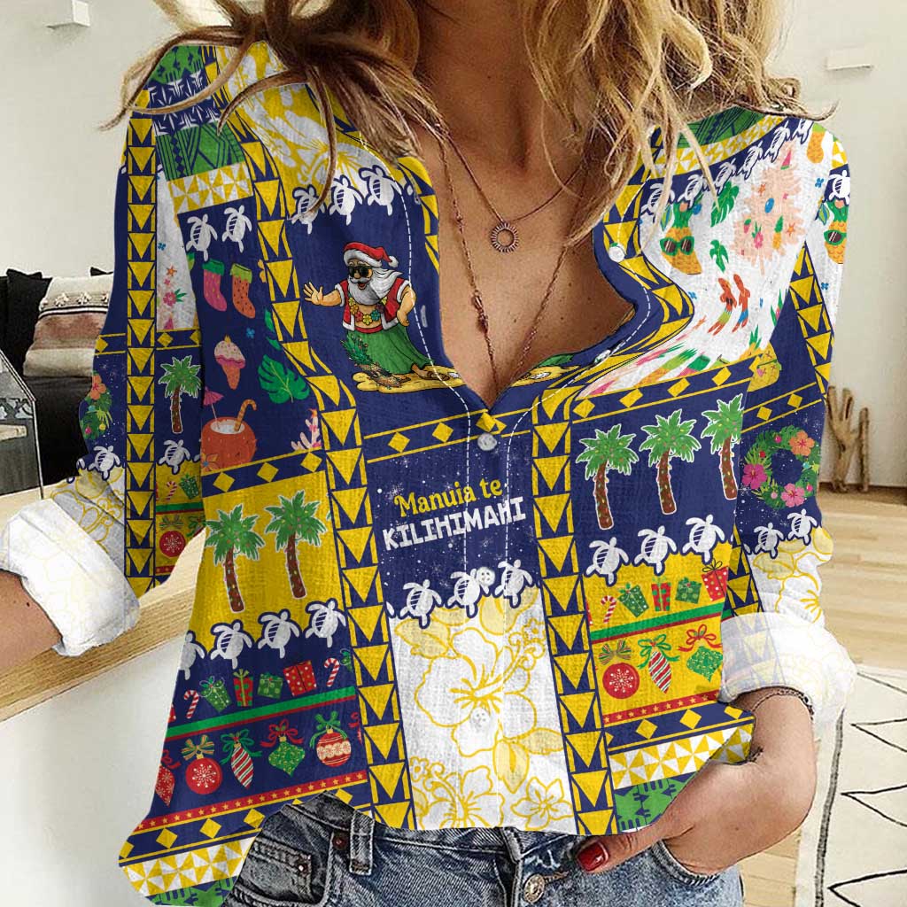 Tokelau Christmas Women Casual Shirt Festive Beach Vibes - Polynesian Pride