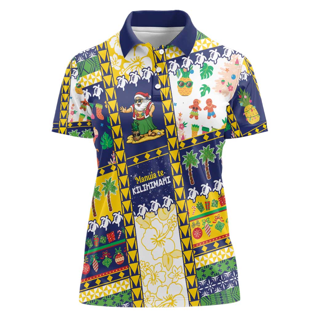 Tokelau Christmas Women Polo Shirt Festive Beach Vibes - Polynesian Pride