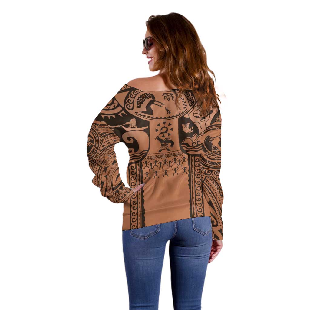Polynesia Maui Tattoo Inspired Cosplay Costume Off Shoulder Sweater