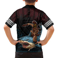 Hawaii Ikaika Family Matching Off Shoulder Short Dress and Hawaiian Shirt Hawaiian Mythic Koa Tribal Warrior