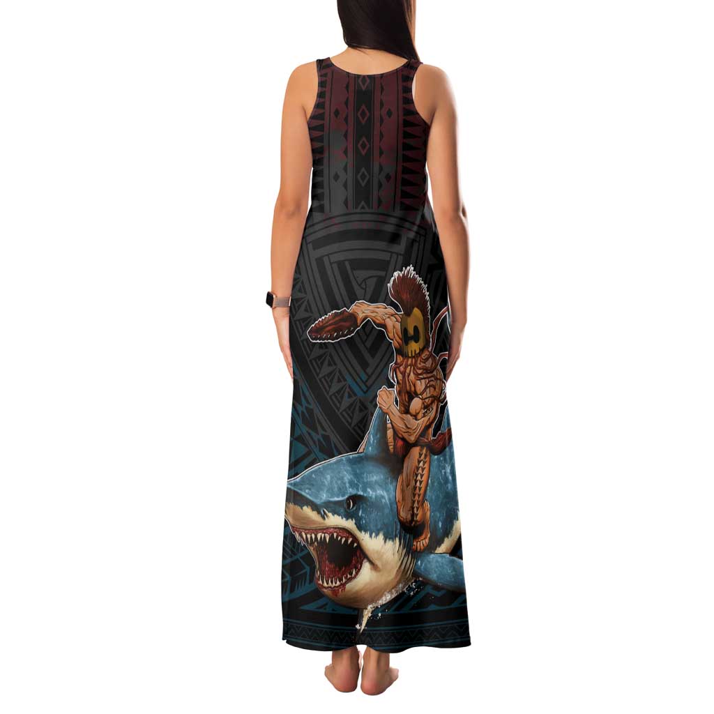 Hawaii Ikaika Family Matching Tank Maxi Dress and Hawaiian Shirt Hawaiian Mythic Koa Tribal Warrior