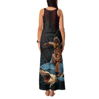 Hawaii Ikaika Family Matching Tank Maxi Dress and Hawaiian Shirt Hawaiian Mythic Koa Tribal Warrior