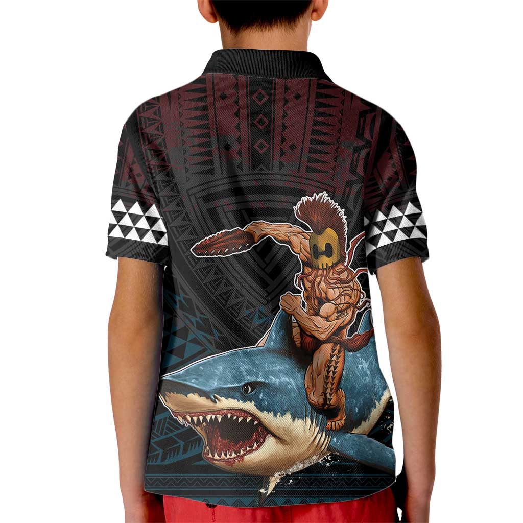 Hawaii Ikaika Kid Polo Shirt Hawaiian Mythic Koa Tribal Warrior LT05 - Polynesian Pride