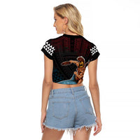 Hawaii Ikaika Raglan Cropped T Shirt Hawaiian Mythic Koa Tribal Warrior LT05 - Polynesian Pride