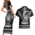 Hawaiian Ikaika Warrior Couples Matching Short Sleeve Bodycon Dress and Hawaiian Shirt Tribal Pattern