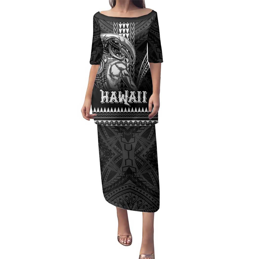 Hawaiian Ikaika Warrior Family Matching Puletasi and Hawaiian Shirt Tribal Pattern