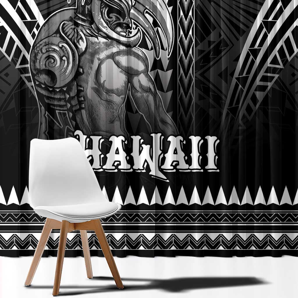 Hawaiian Ikaika Warrior Window Curtain Tribal Pattern