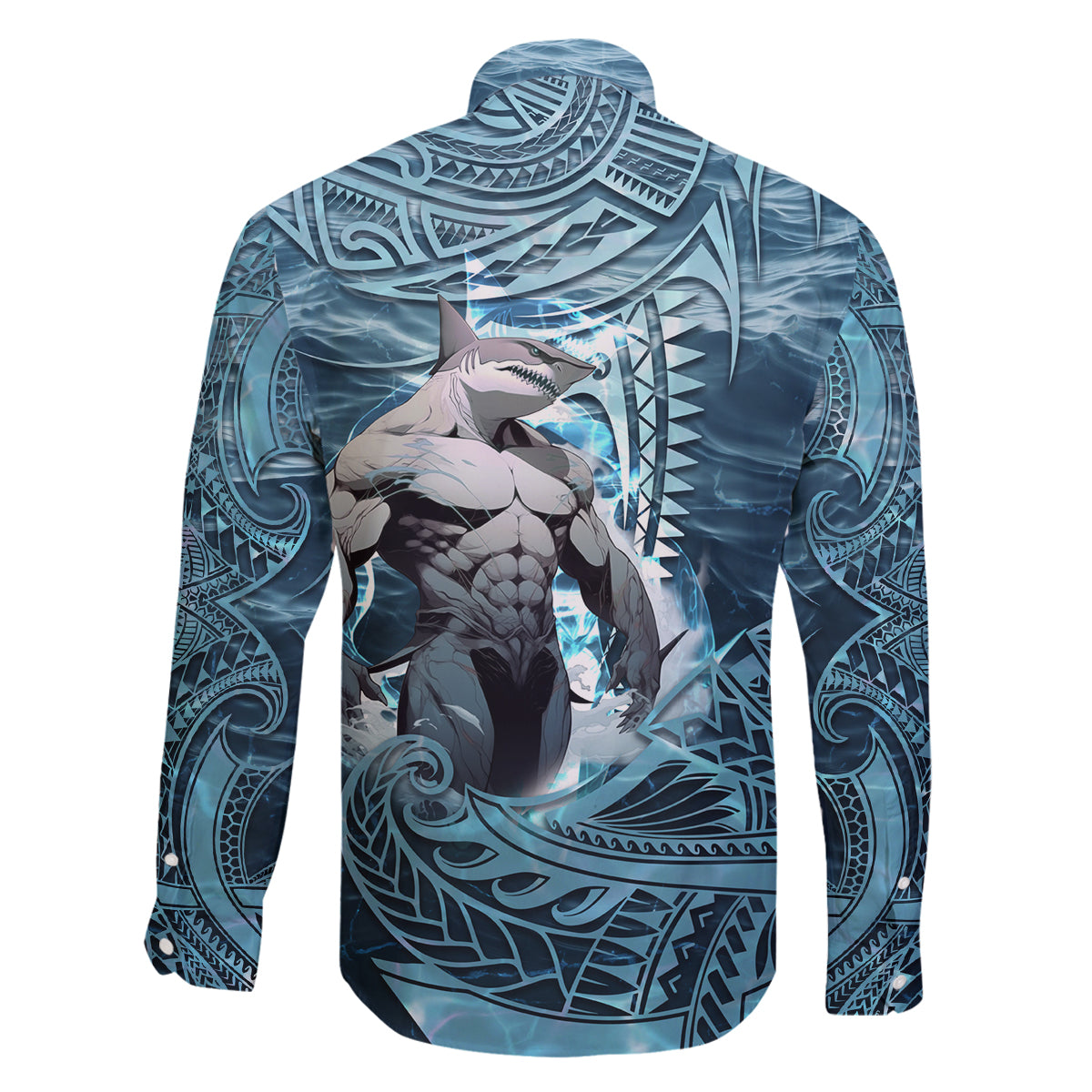 Hawaiian Shark God Kamohoalii Family Matching Puletasi and Hawaiian Shirt Polynesian Style LT05 - Polynesian Pride