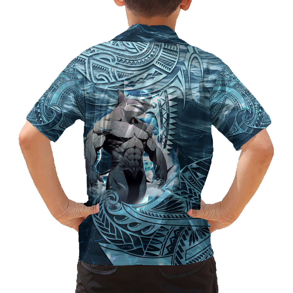 Hawaiian Shark God Kamohoalii Kid Hawaiian Shirt Polynesian Style LT05 - Polynesian Pride