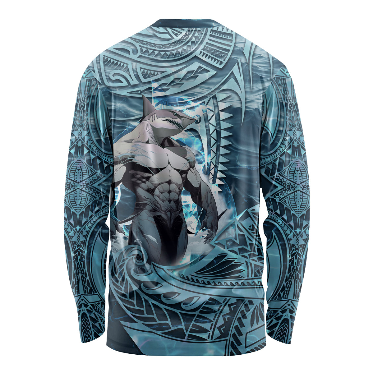 Hawaiian Shark God Kamohoalii Long Sleeve Shirt Polynesian Style LT05 - Polynesian Pride