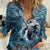 Hawaiian Shark God Kamohoalii Women Casual Shirt Polynesian Style LT05 Female Blue - Polynesian Pride