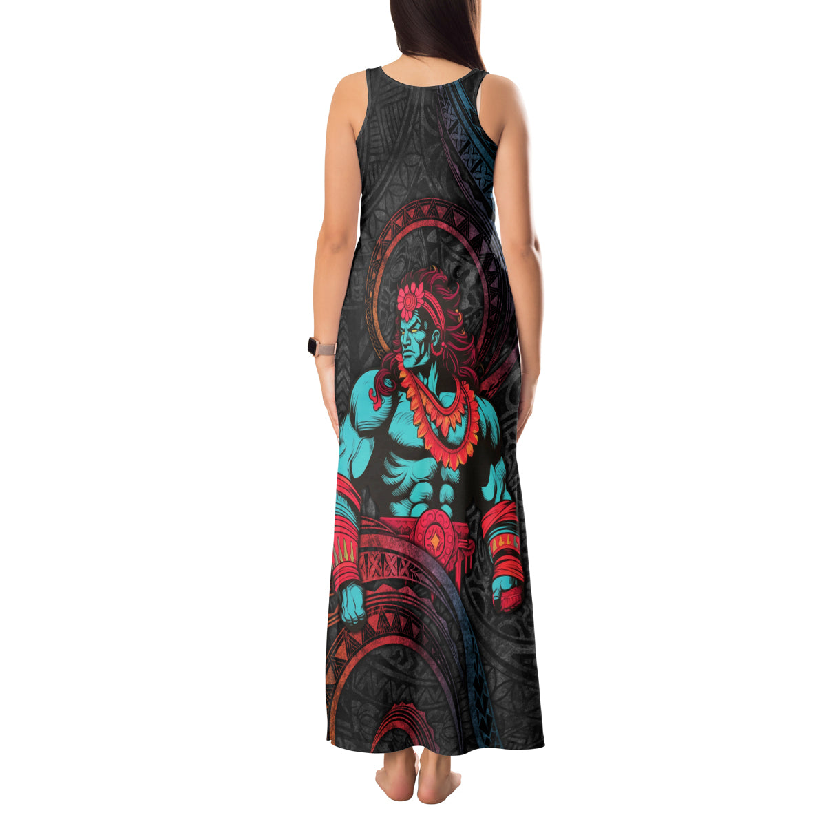 Hawaiian Demigod Maui Tank Maxi Dress Polynesian Mythology LT05 - Polynesian Pride