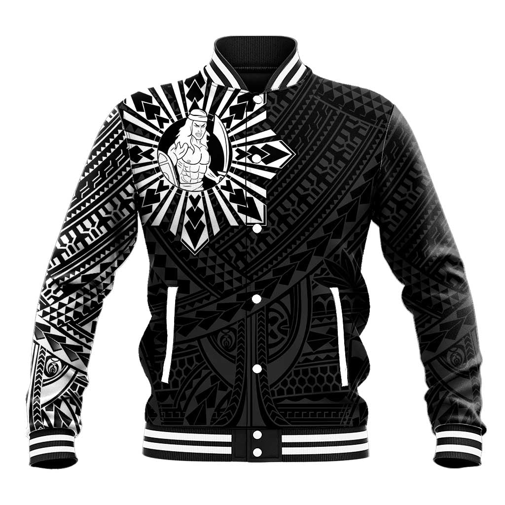 Philippines Tribal Baseball Jacket King Lapu Lapu Black Version