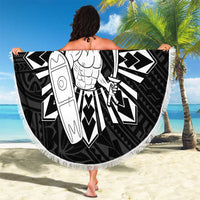 Philippines Tribal Beach Blanket King Lapu Lapu Black Version