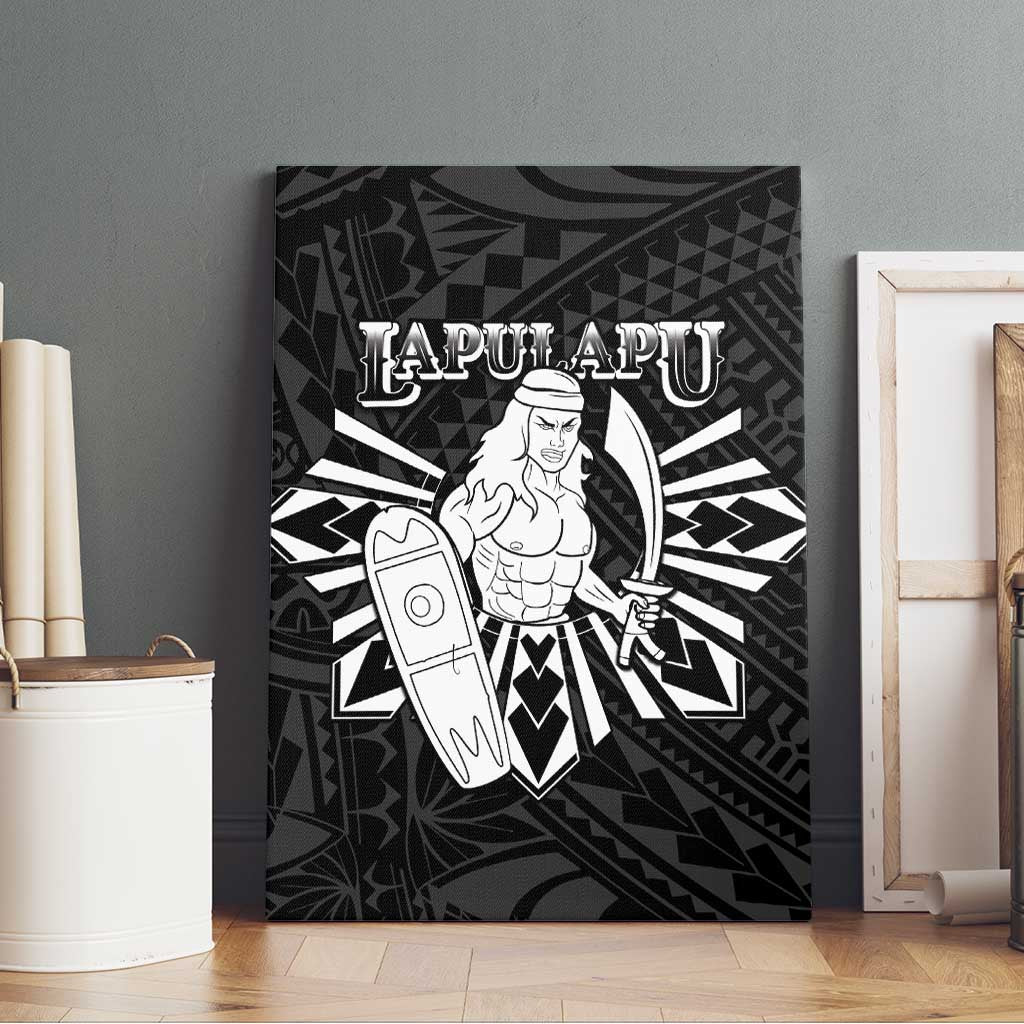 Philippines Tribal Canvas Wall Art King Lapu Lapu Black Version