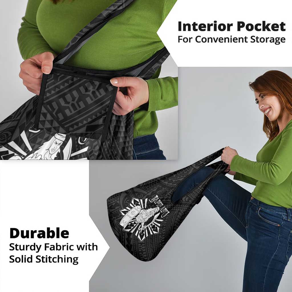 Philippines Tribal Grocery Bag King Lapu Lapu Black Version