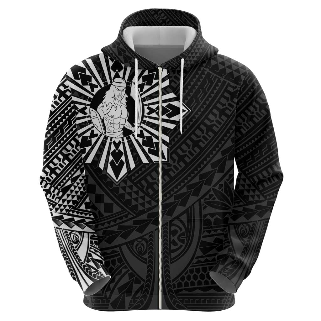 Philippines Tribal Hoodie King Lapu Lapu Black Version