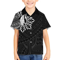 Philippines Tribal Kid Hawaiian Shirt King Lapu Lapu Black Version