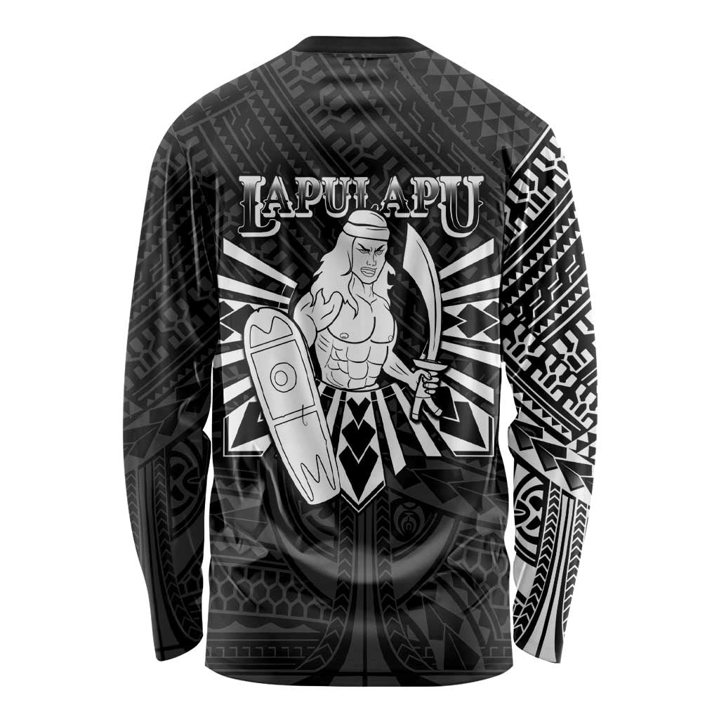 Philippines Tribal Long Sleeve Shirt King Lapu Lapu Black Version