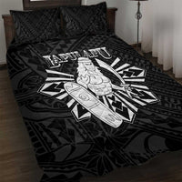 Philippines Tribal Quilt Bed Set King Lapu Lapu Black Version