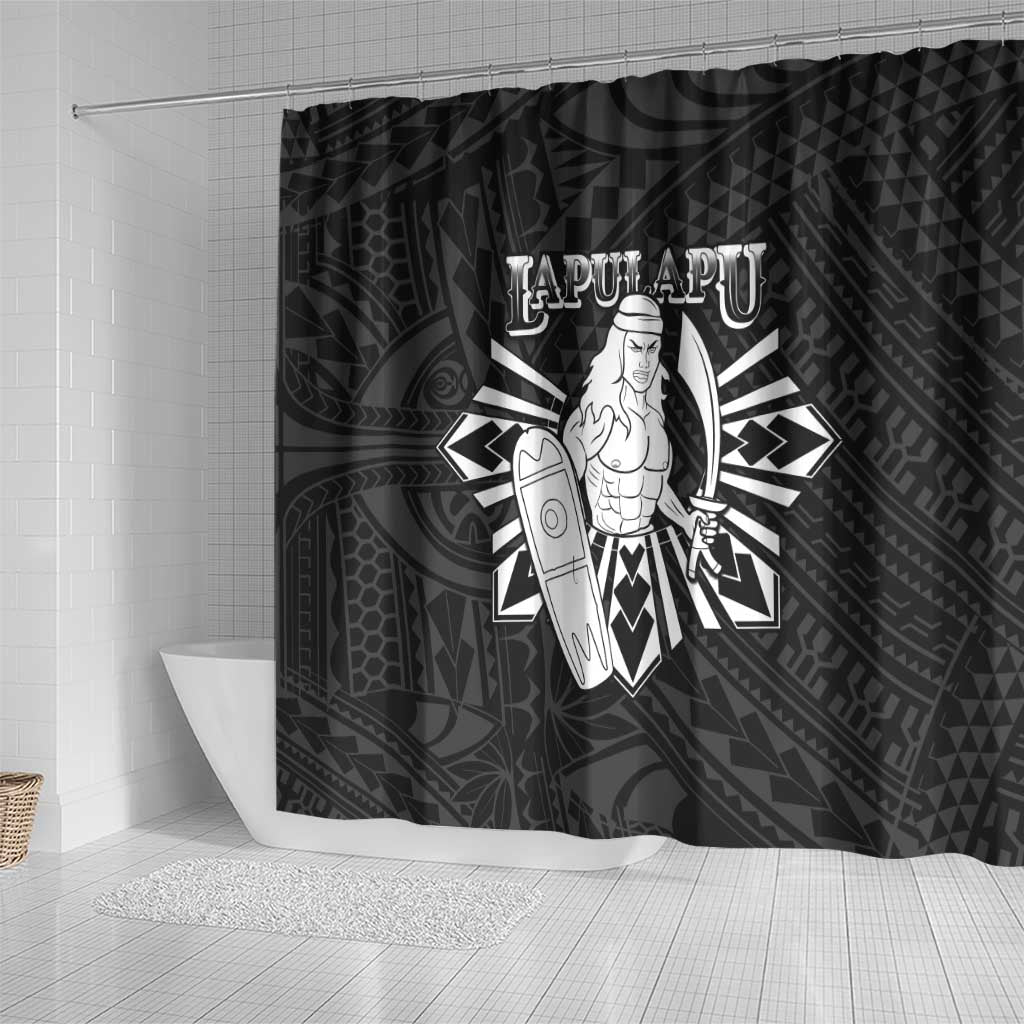 Philippines Tribal Shower Curtain King Lapu Lapu Black Version
