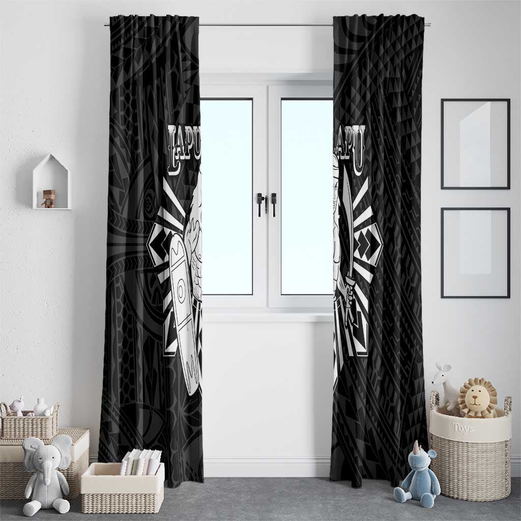 Philippines Tribal Window Curtain King Lapu Lapu Black Version