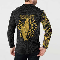 Philippines Tribal Button Sweatshirt King Lapu Lapu Gold Version