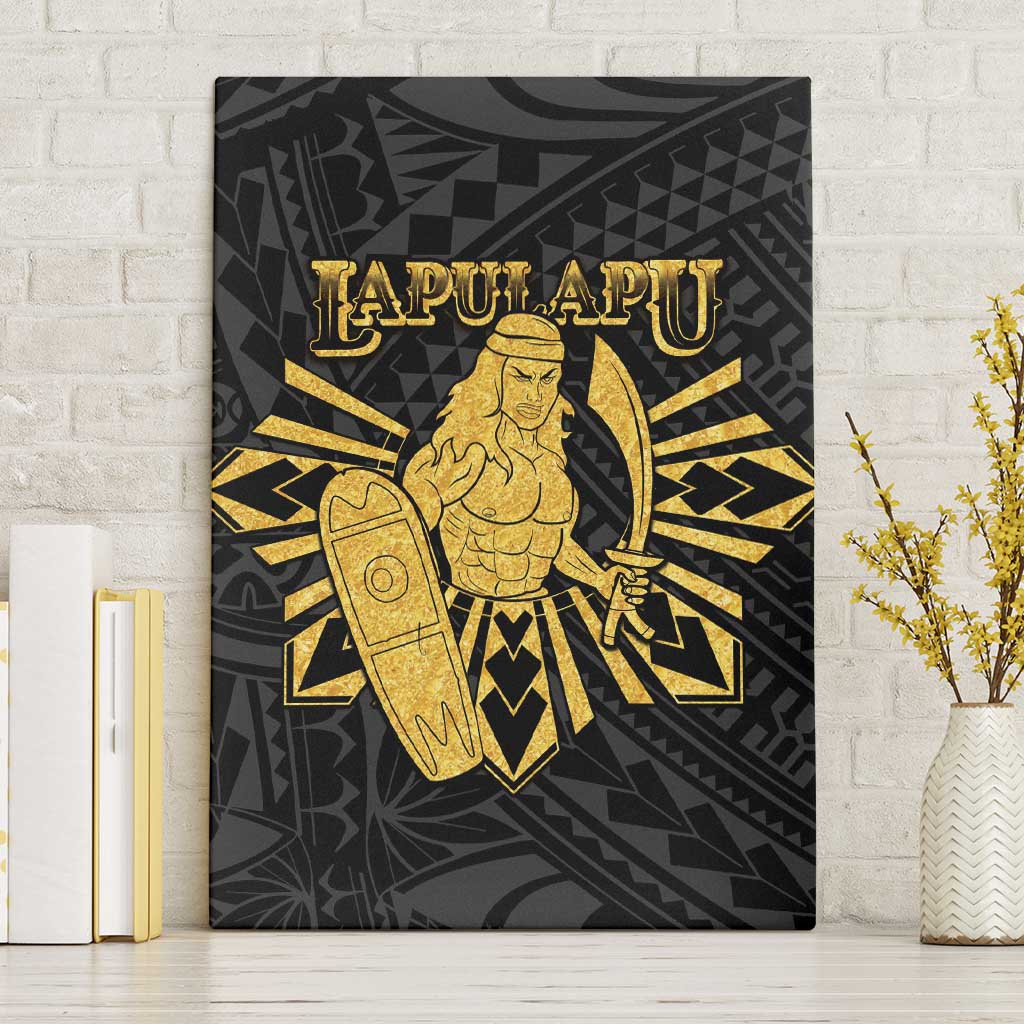 Philippines Tribal Canvas Wall Art King Lapu Lapu Gold Version